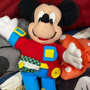 Vintage Mattel Walt Disney Mickey Mouse Learn To Dress Me Doll Plush